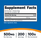 Nutricost L-Carnosine Powder 500MG nutritional information
