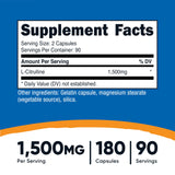 Nutricost L-Citrulline 750mg Capsules side view showing label