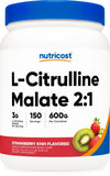 Nutricost L-Citrulline Malate 2:1 Strawberry Kiwi 600g front view