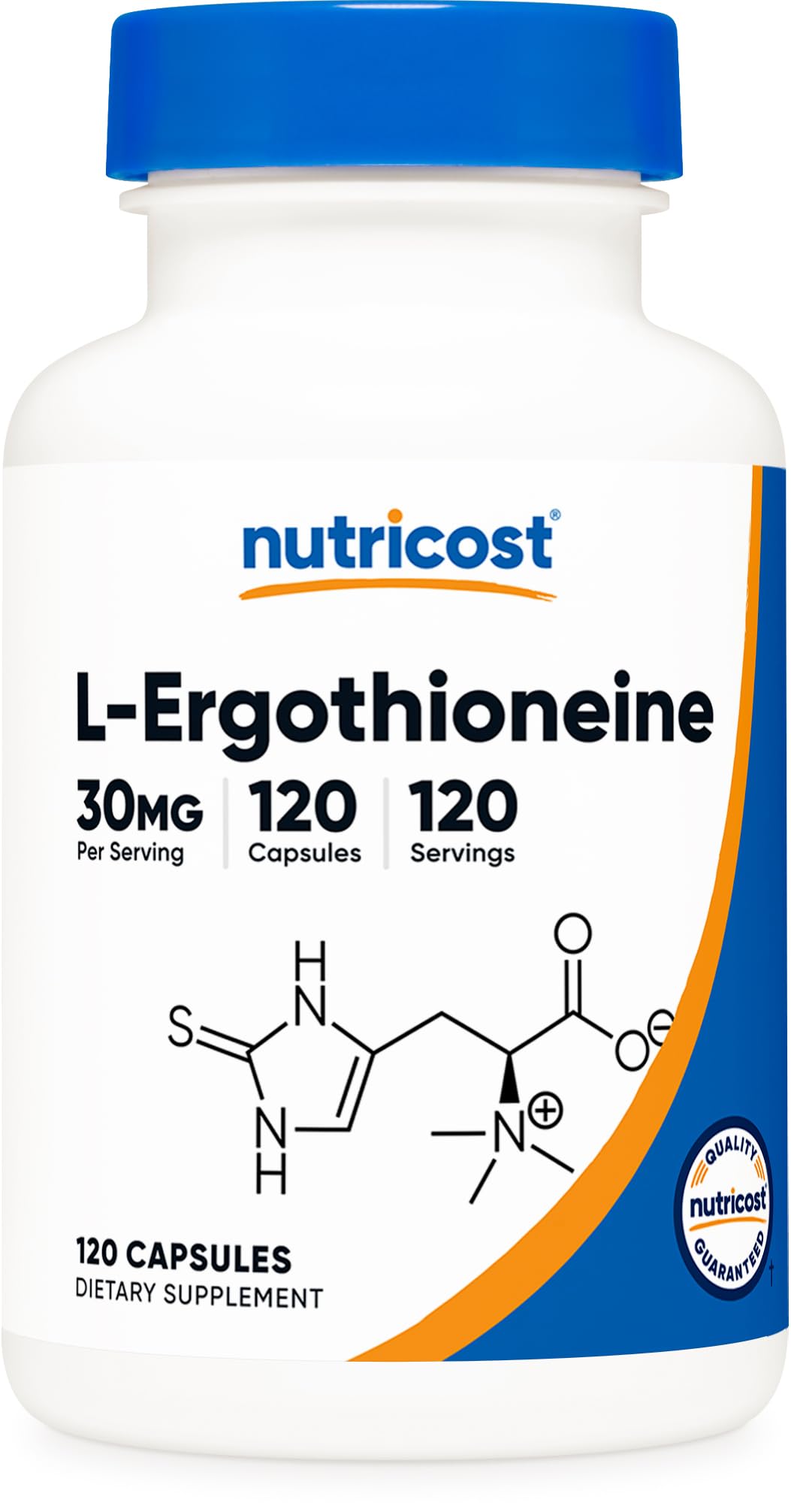 Nutricost L-Ergothioneine Capsules 30mg bottle front view