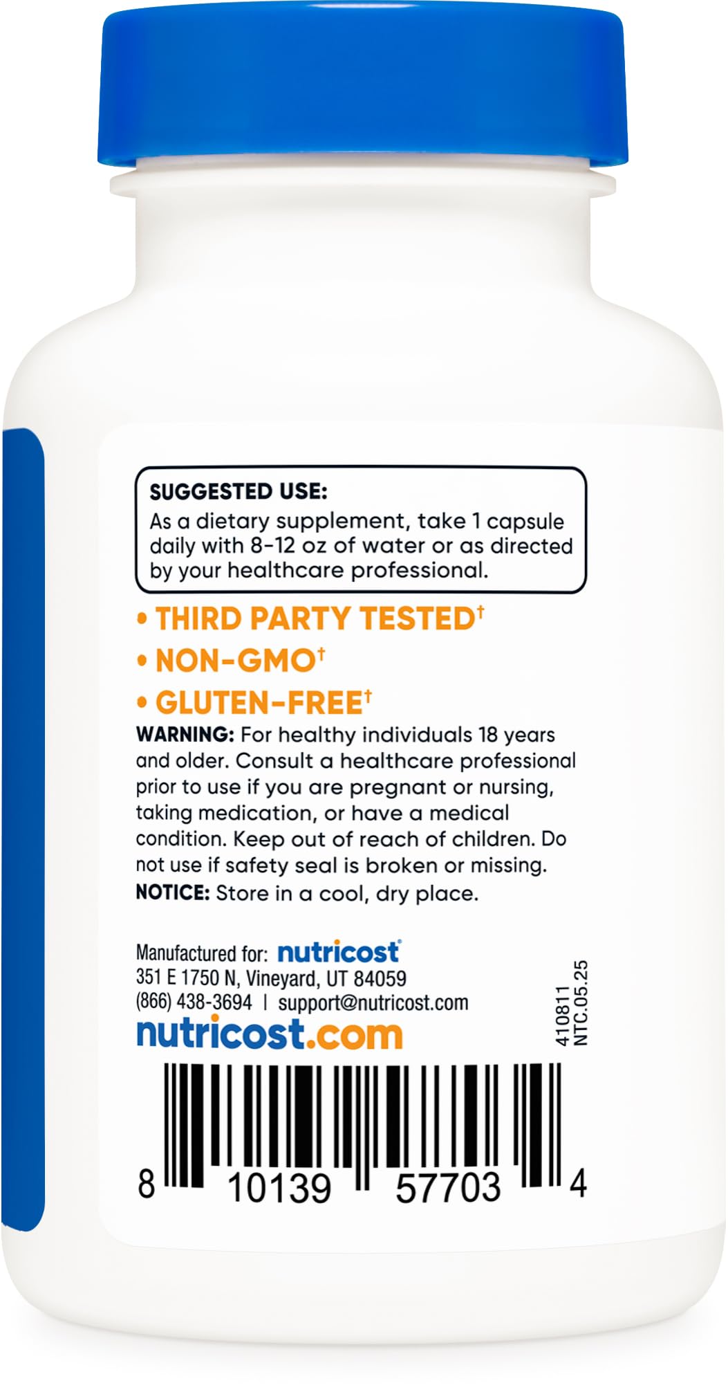 Nutricost L-Ergothioneine Capsules 30mg ingredients list