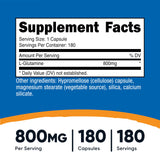 Nutricost L-Glutamine bottle side view showing label
