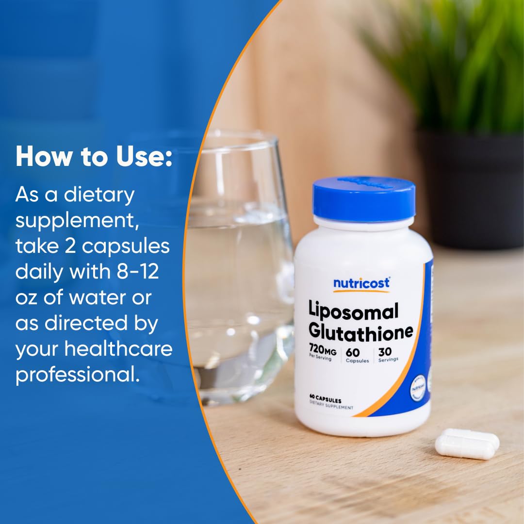 Nutricost L-Glutamine bottle with measuring spoon