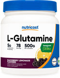 Nutricost L-Glutamine Powder 500g Blackberry Lemonade front view