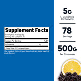 Nutricost L-Glutamine Powder 500g Blackberry Lemonade packaging