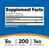 Nutricost L-Glutamine Powder packaging side view