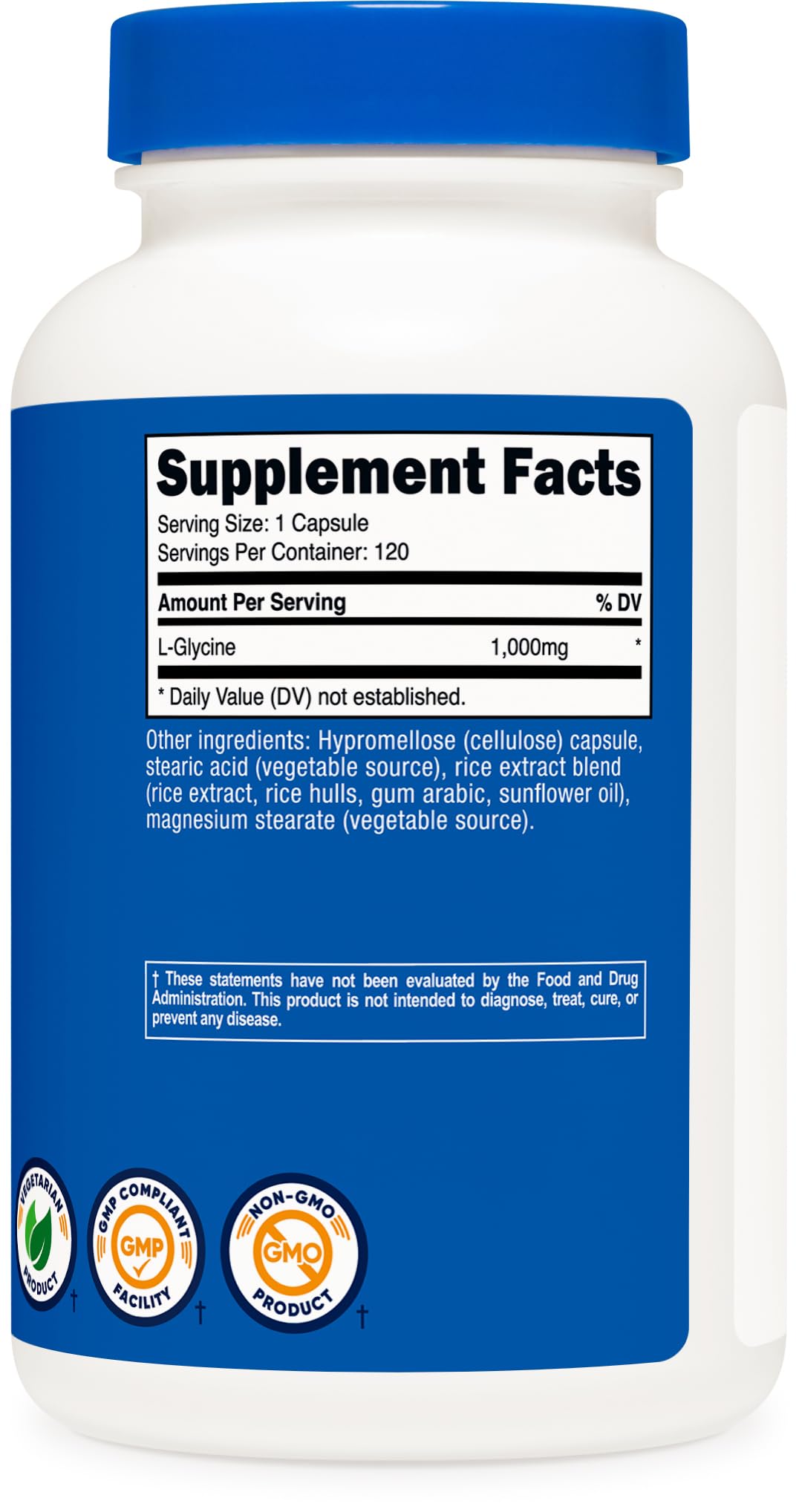 Nutricost L-Glycine Capsules packaging and label