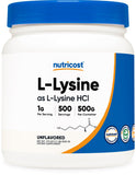 Nutricost L-Lysine Powder 500g front view