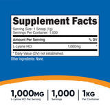 Nutricost L-Lysine Powder scoop included for measuring