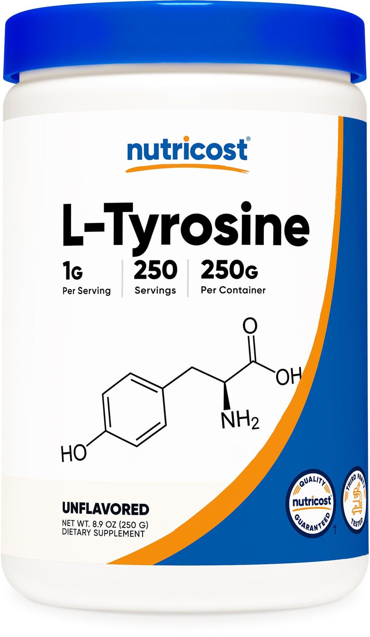 Nutricost L-Tyrosine Powder 250g front view