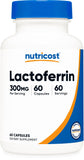 Nutricost Lactoferrin Capsules 300mg bottle front view