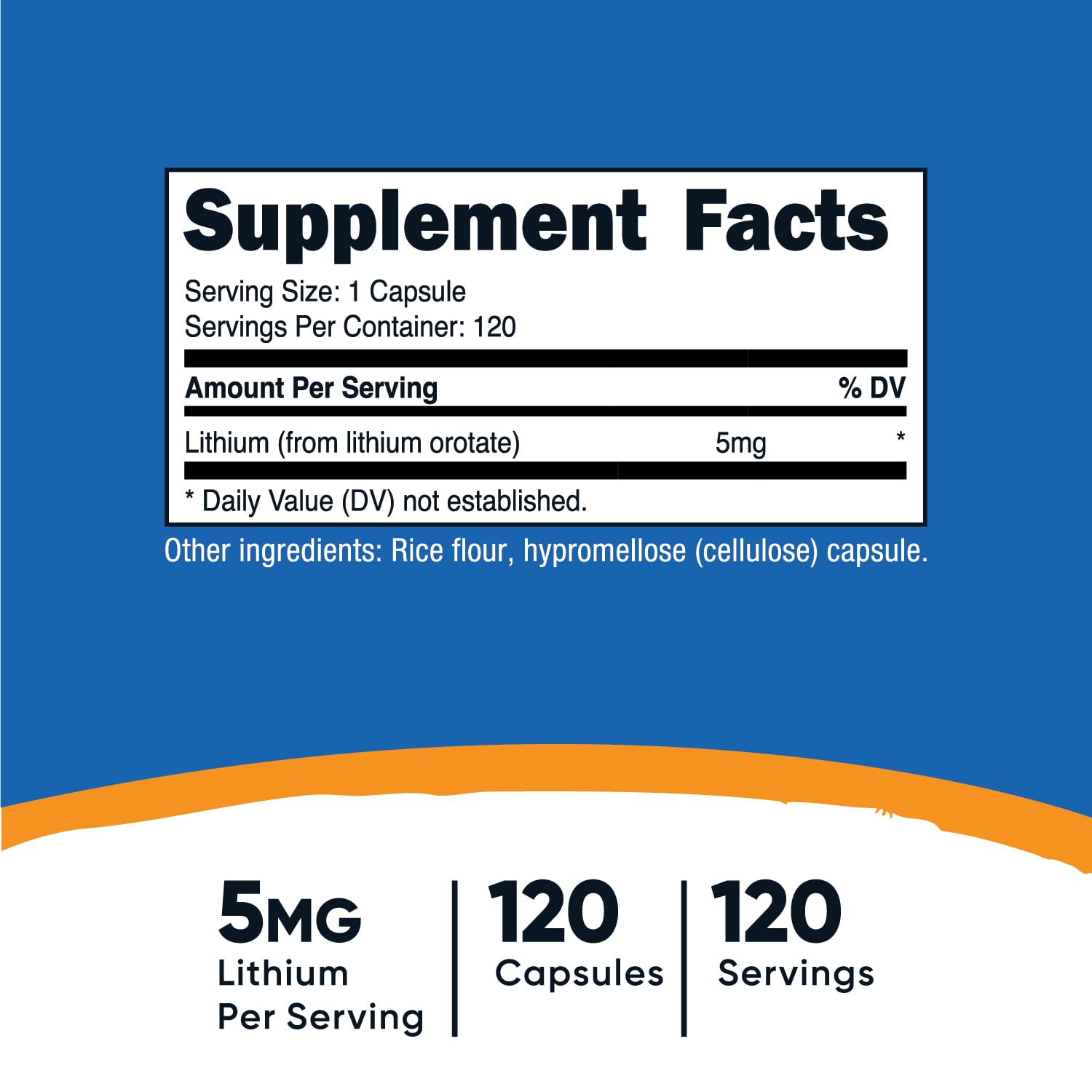 Nutricost Lithium Orotate bottle with label details