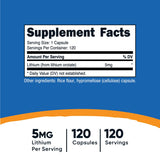 Nutricost Lithium Orotate bottle with label details