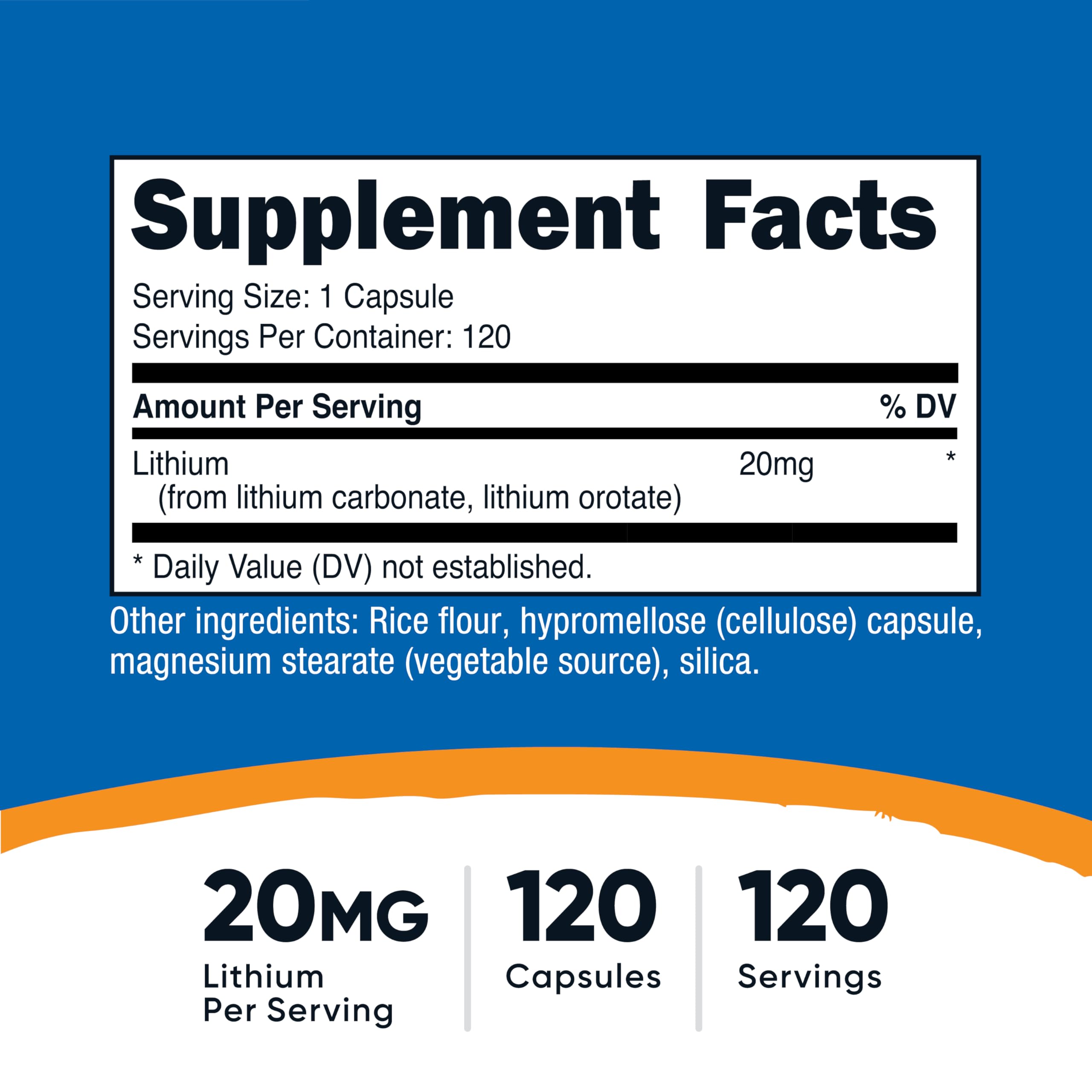 Nutricost Lithium Orotate capsule close-up