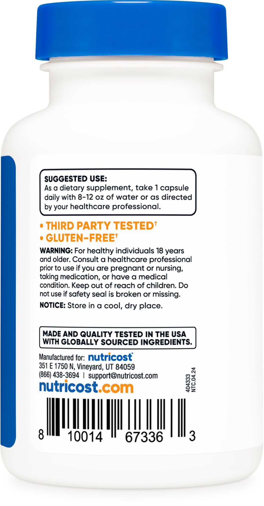 Nutricost Lithium Orotate capsules in hand