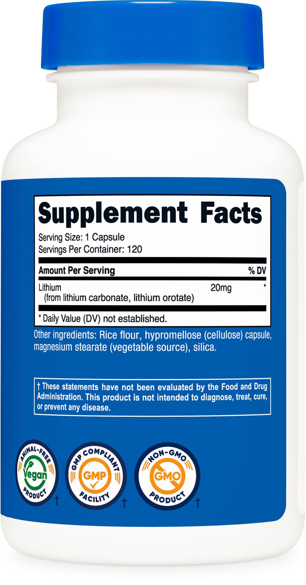 Nutricost Lithium Orotate supplement facts