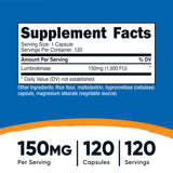Nutricost Lumbrokinase Capsules 150mg side view showing label