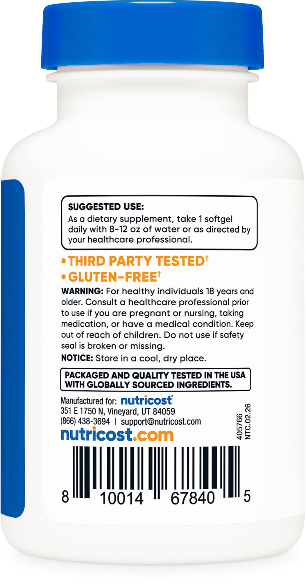 Nutricost Lycopene 50mg Softgels on a kitchen counter