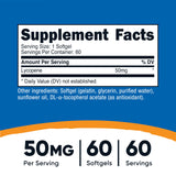 Nutricost Lycopene 50mg Softgels side view showing softgels