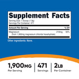 Nutricost Magnesium Chloride 2LB packaging details