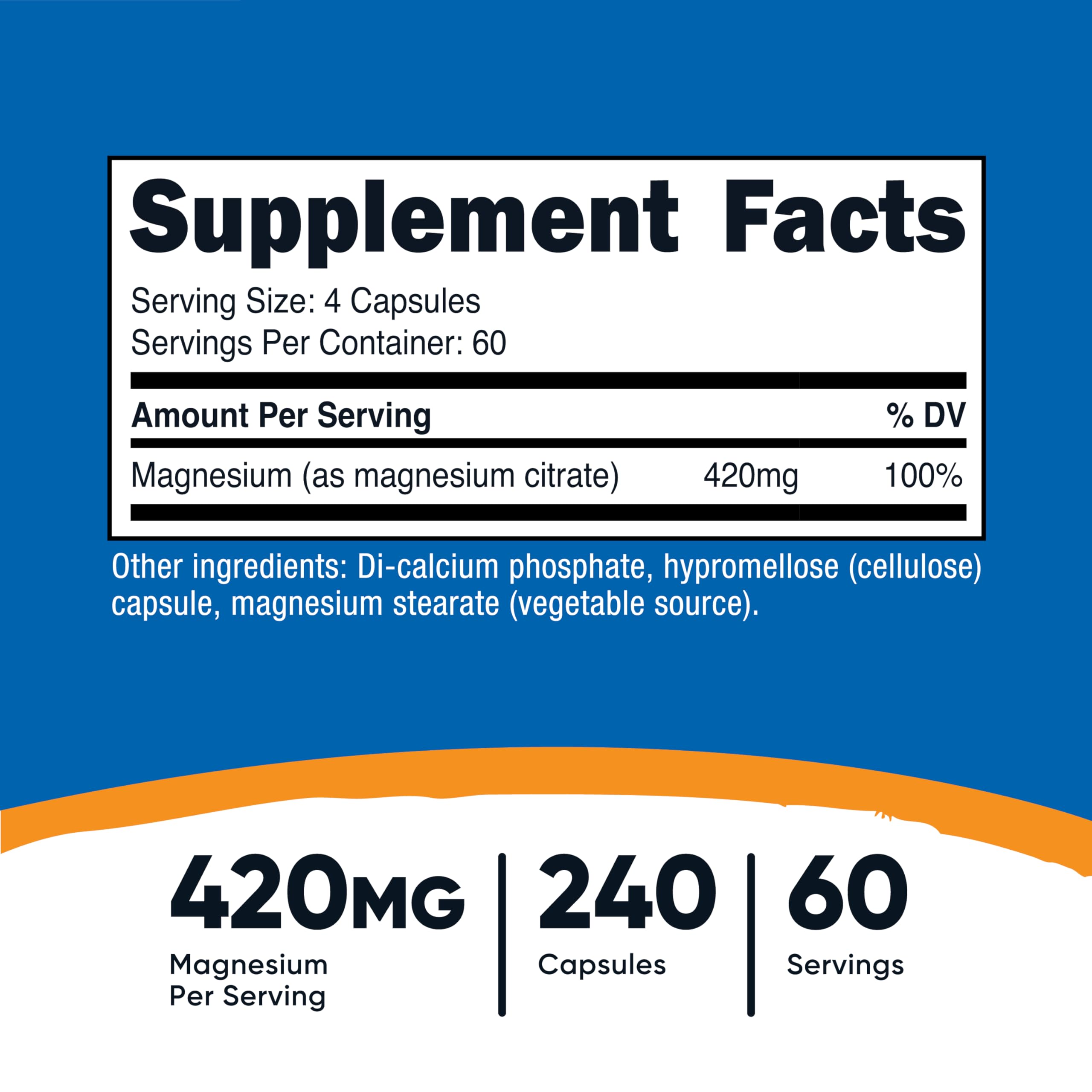 Nutricost Magnesium Citrate bottle side view