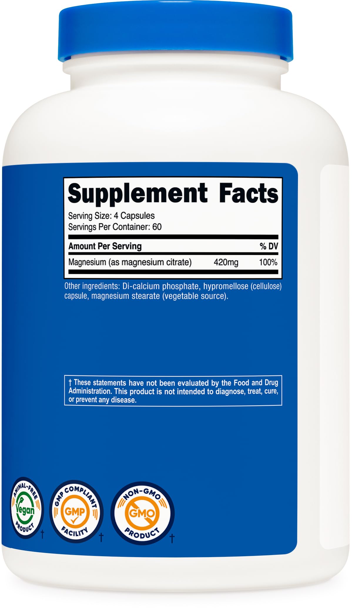 Nutricost Magnesium Citrate capsules on a wooden surface