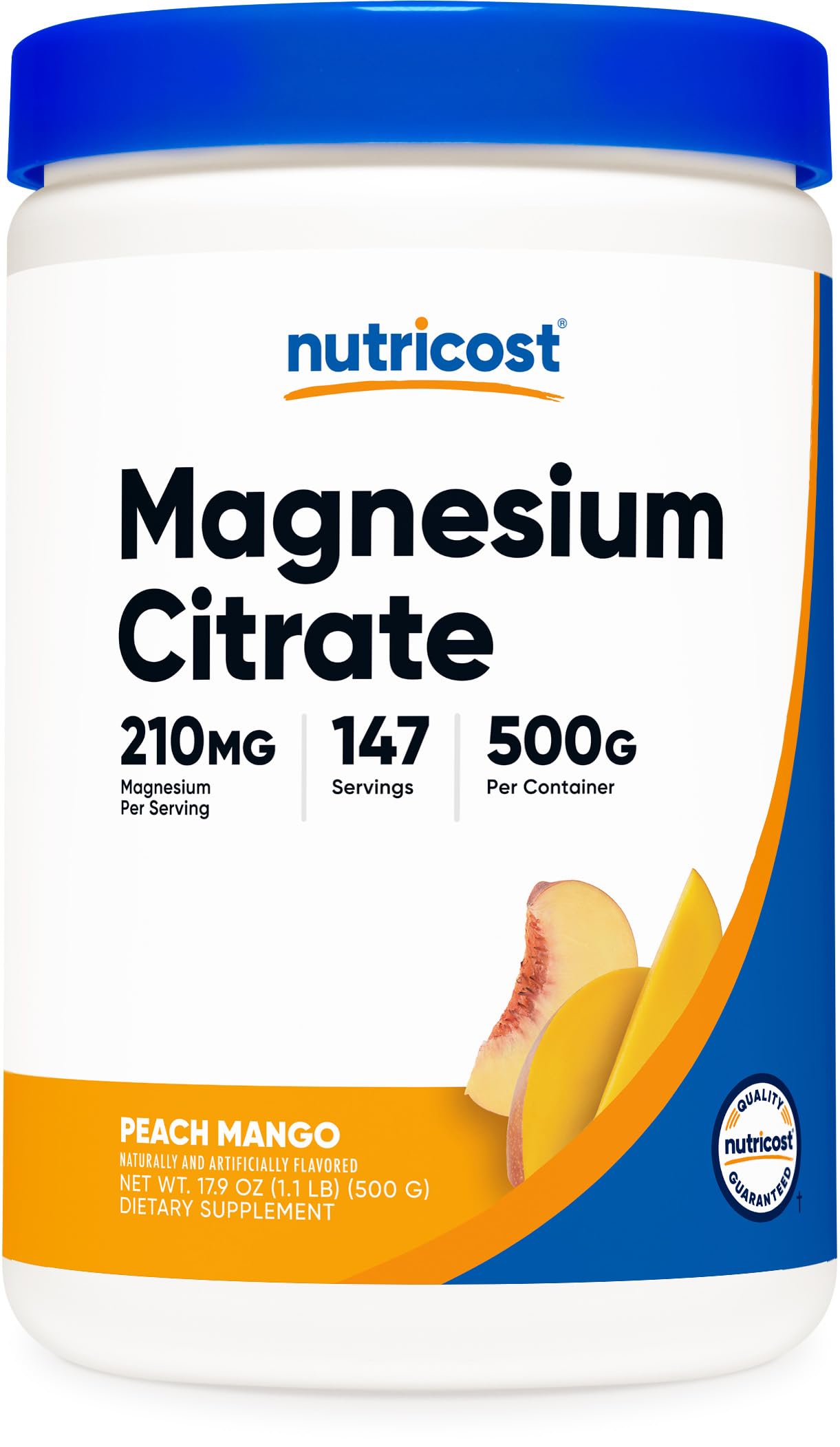 Nutricost Magnesium Citrate Powder 500g front view with packaging