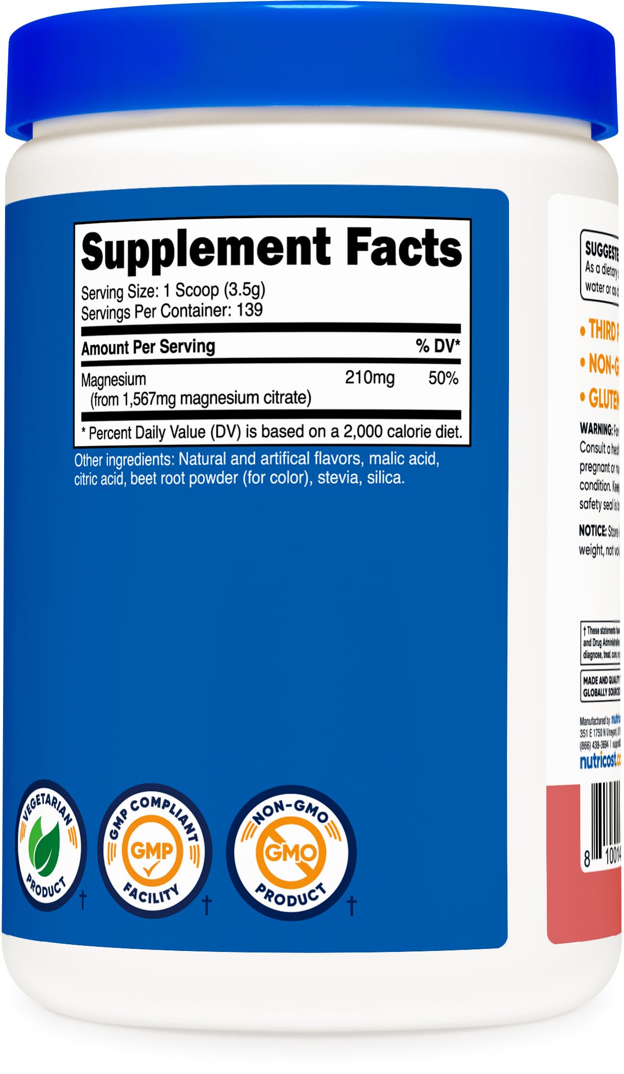 Nutricost Magnesium Citrate Powder 500g lifestyle scene