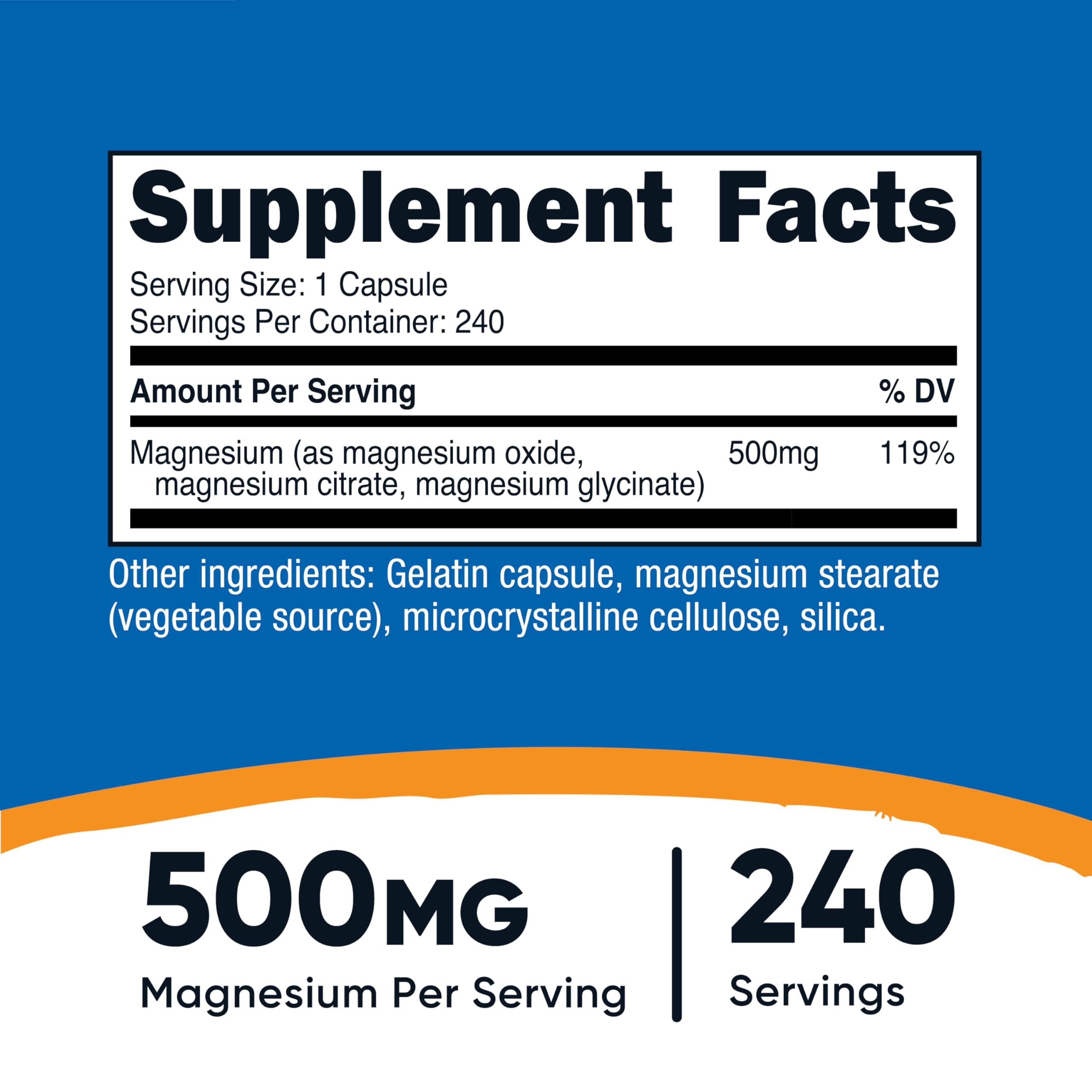 Nutricost Magnesium Complex 500mg bottle with label