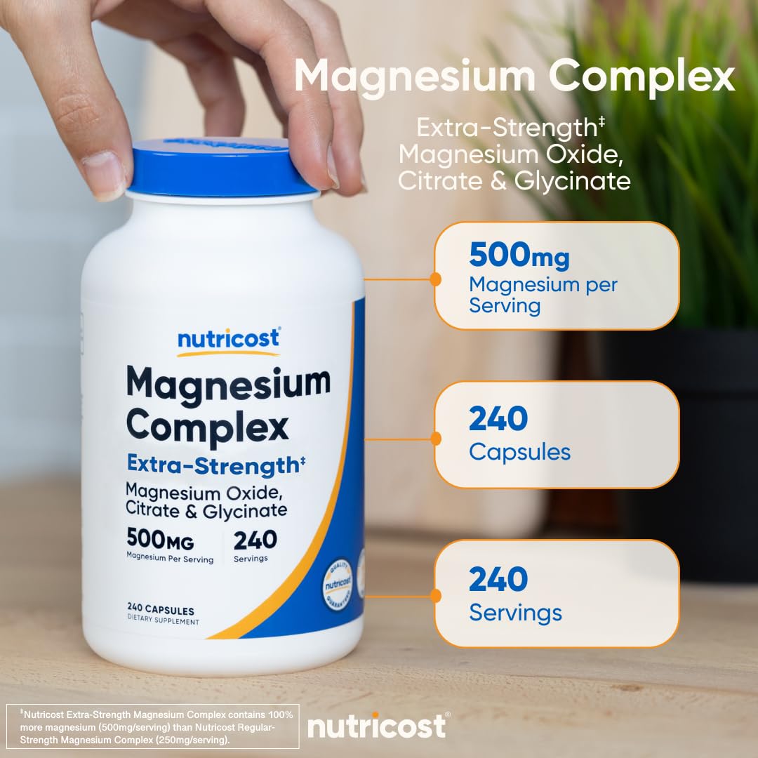 Nutricost Magnesium Complex bottle side view