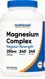 Nutricost Magnesium Complex Regular Strength 250mg front view
