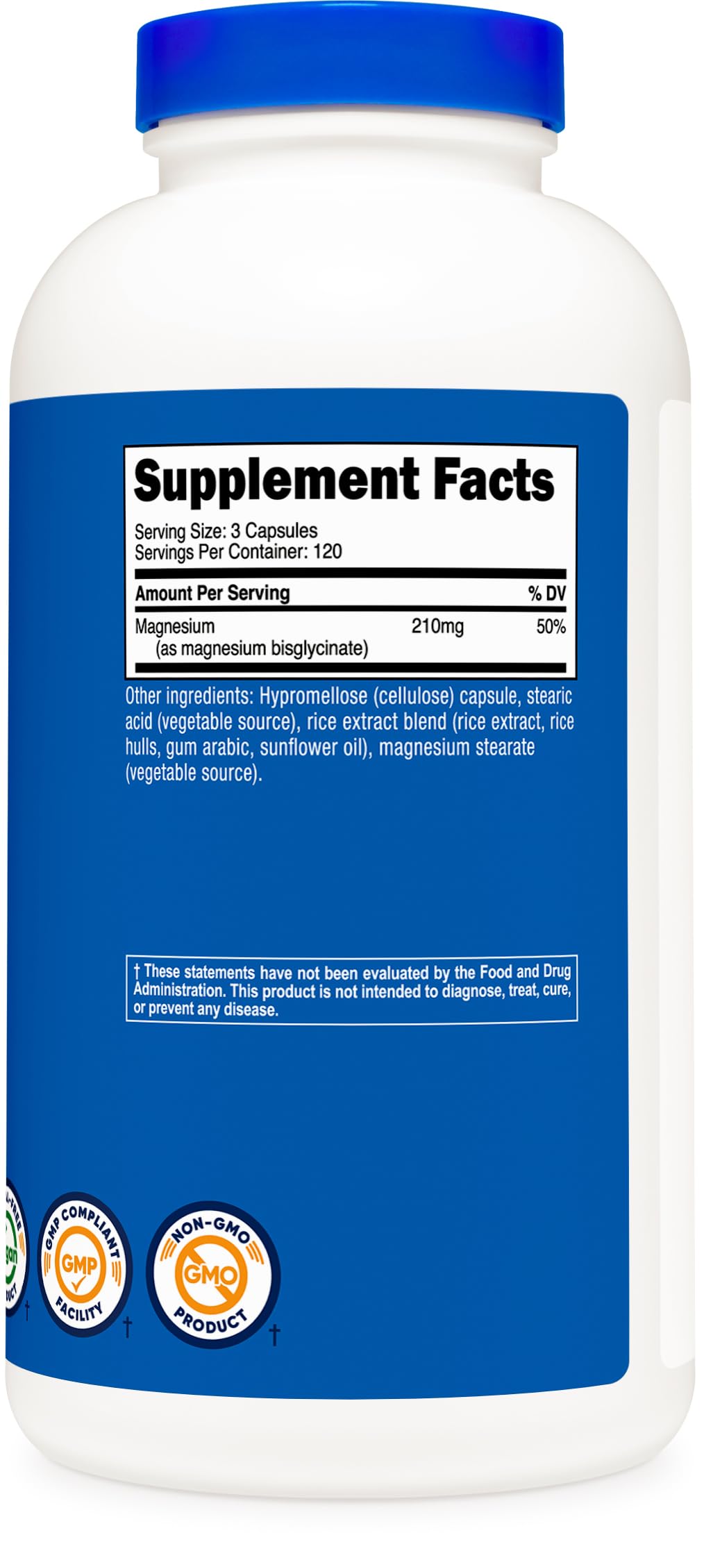 Nutricost Magnesium Glycinate Capsules close-up of three capsules