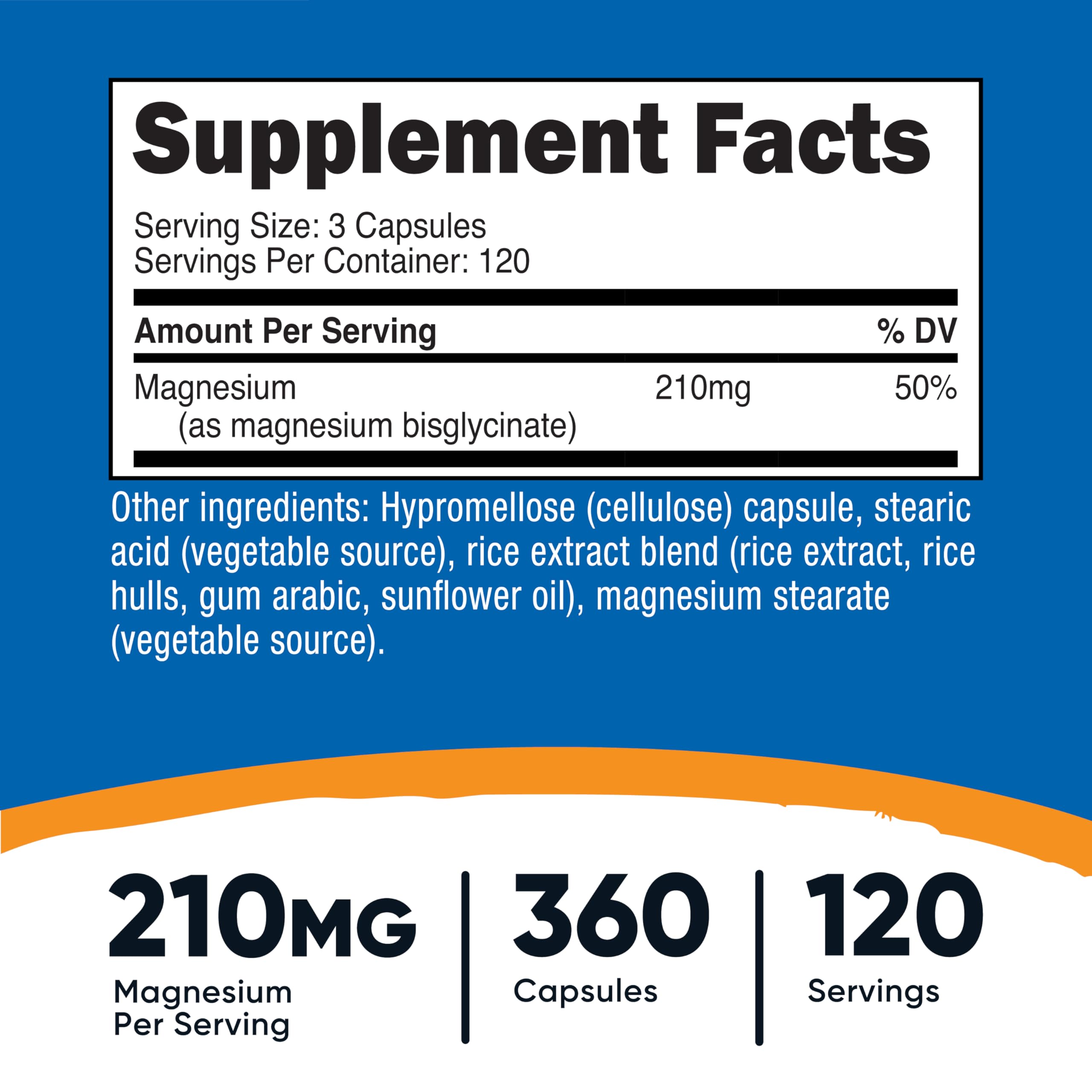 Nutricost Magnesium Glycinate Capsules side view showing label