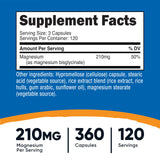Nutricost Magnesium Glycinate Capsules side view showing label