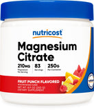 Nutricost Magnesium Glycinate Powder 250G front view with fruit punch flavour