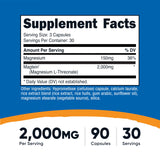 Nutricost Magnesium L-Threonate 90 capsules bottle side view