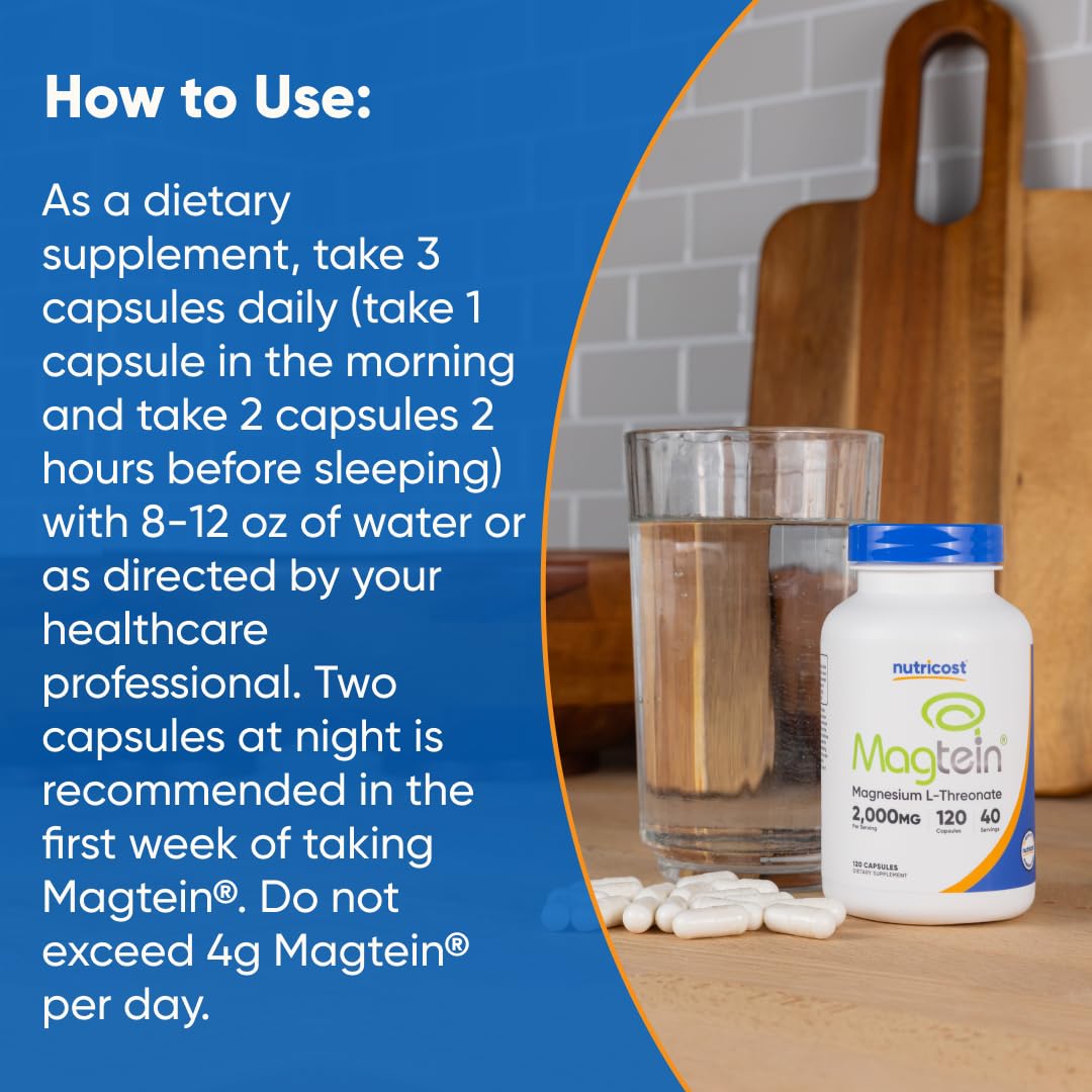Nutricost Magnesium L-Threonate bottle side view