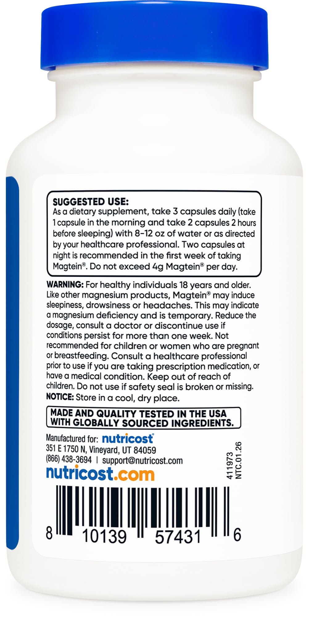 Nutricost Magnesium L-Threonate capsules on a wooden table