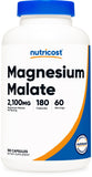 Nutricost Magnesium Malate 180 capsules bottle front view