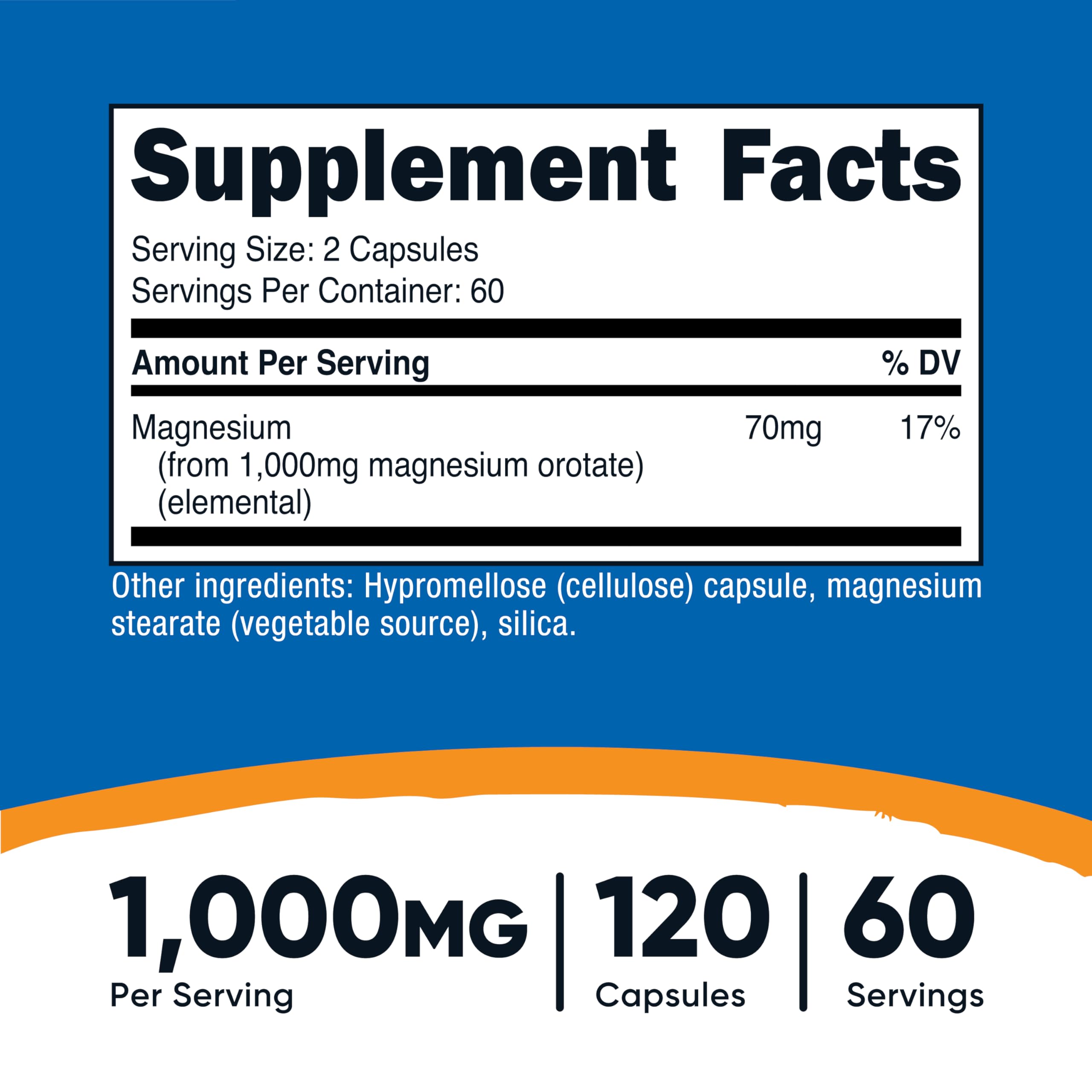 Nutricost Magnesium Orotate 1,000mg capsules close-up