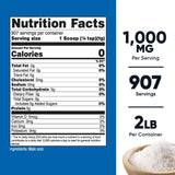 Nutricost Malic Acid Powder 2LBS back view with nutrition facts