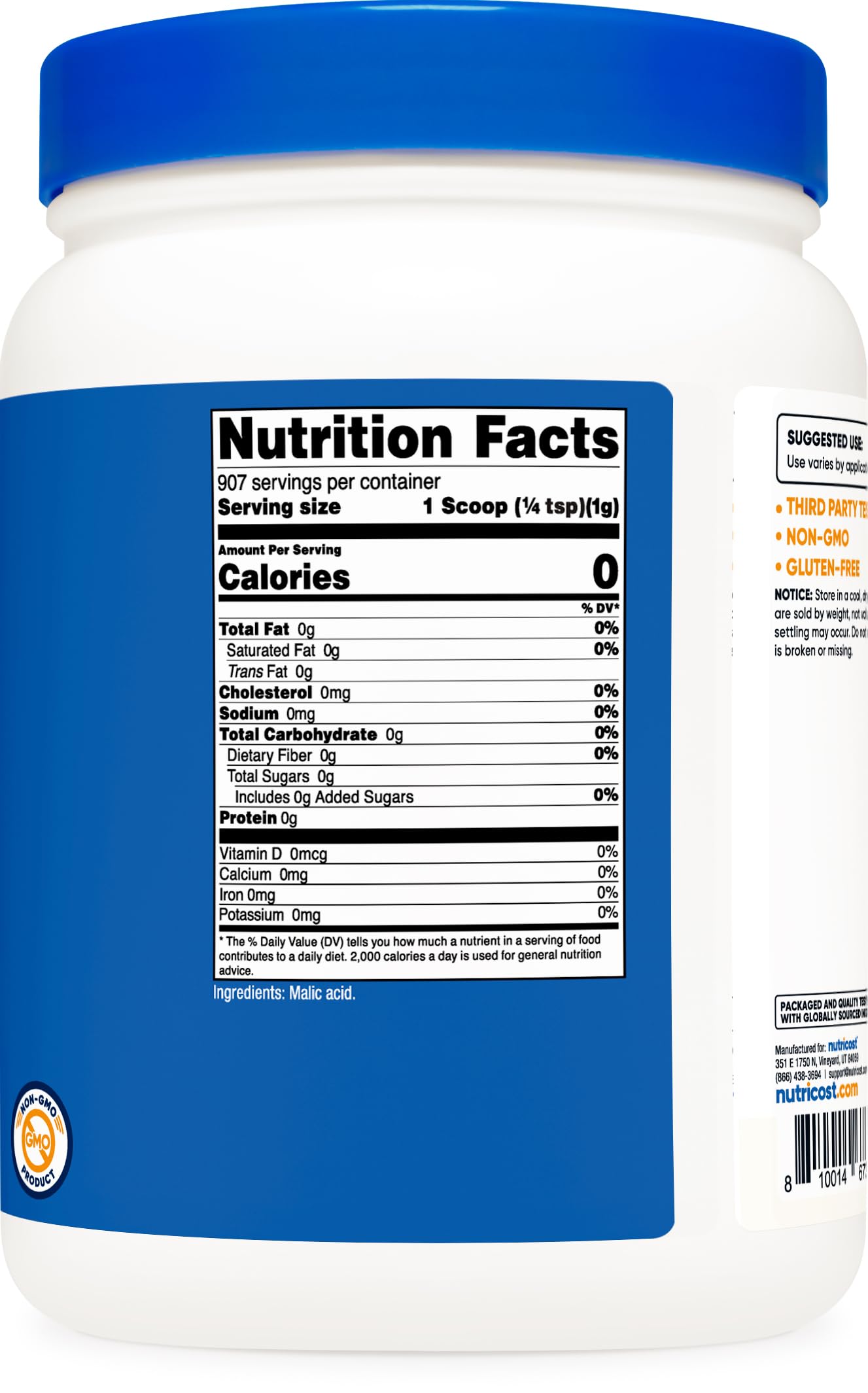Nutricost Malic Acid Powder 2LBS product packaging