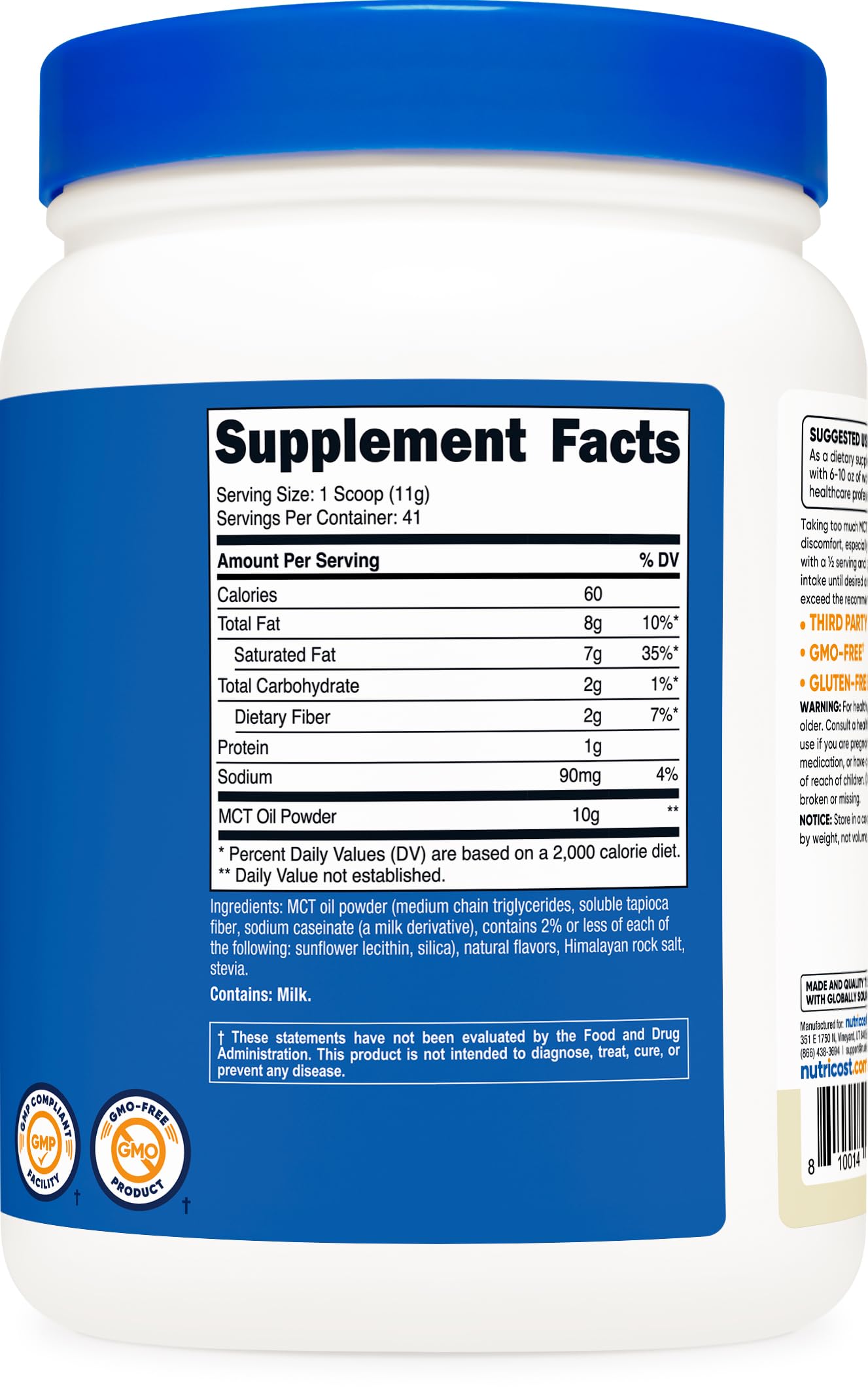 Nutricost MCT Oil Powder 1LB Vanilla Flavour in a kitchen setting