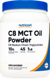 Nutricost MCT Oil Powder 95% C8 front view packaging