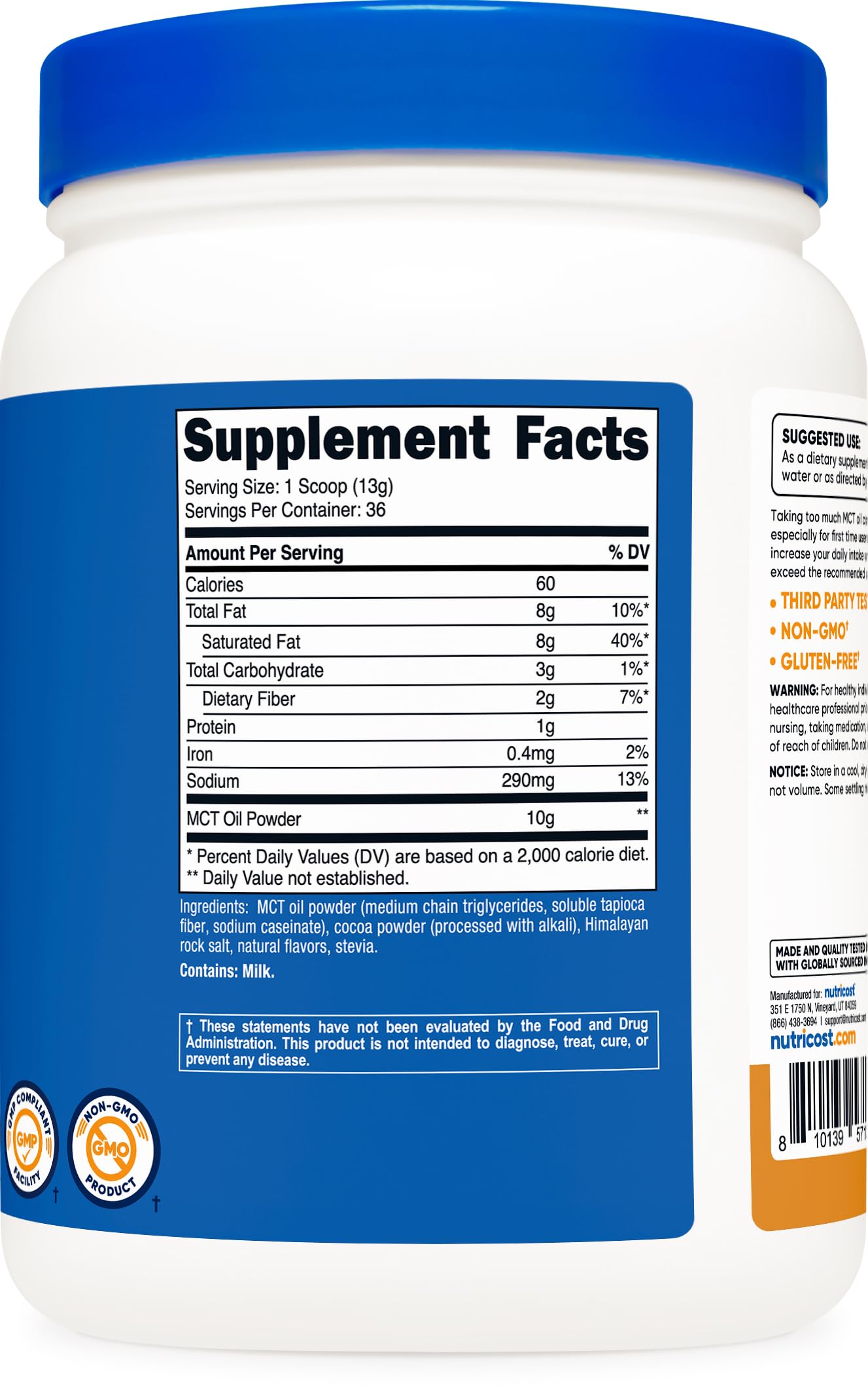 Nutricost MCT Oil Powder Salted Caramel lifestyle scene