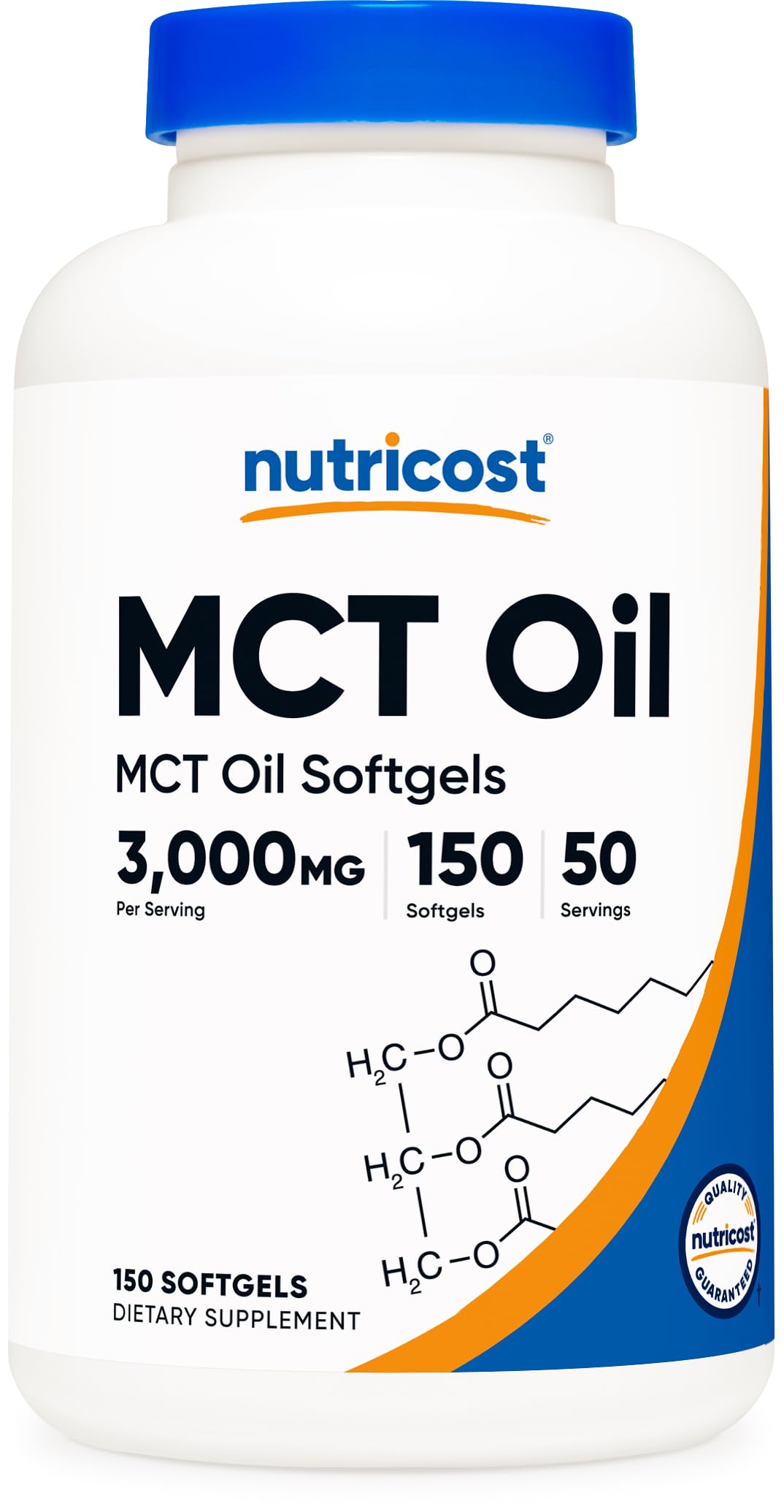 Nutricost MCT Oil Softgels 150 count front view