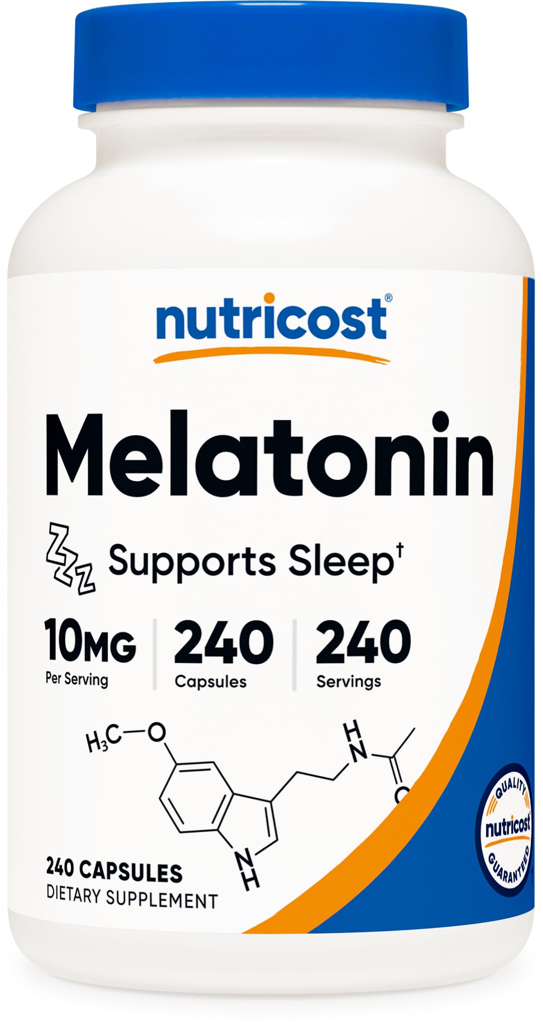 Nutricost Melatonin 10mg 240 Capsules front view