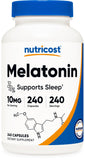 Nutricost Melatonin 10mg 240 Capsules front view
