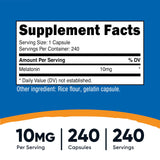 Nutricost Melatonin 10mg 240 Capsules side view