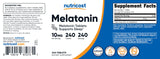 Nutricost Melatonin 10mg 240 Tablets packaging details